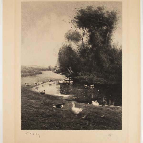 Paysage de Campagne avec une mare des canards by Henri-Joseph Harpignies, Image 2.