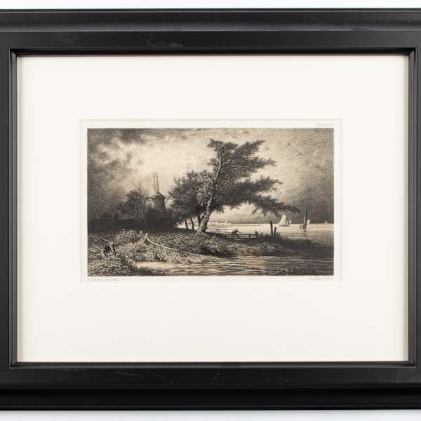 Bord de la Meuse a Zwindrect (Hollande) by Auguste Anastasi, Image 2.