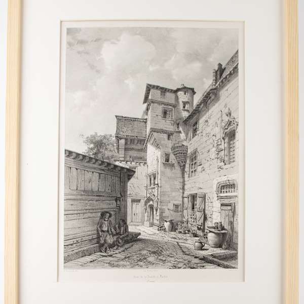 Cour de la Psalette a Nates, Bretagne by Adrien Dauzats, Image 2.