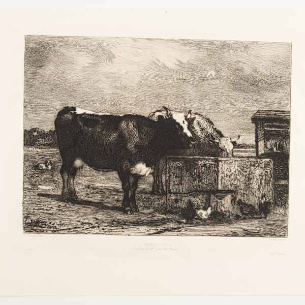 L'Abreuvoir (Cows at the Watering Place) by Charles Albert Waltner, Image 2.