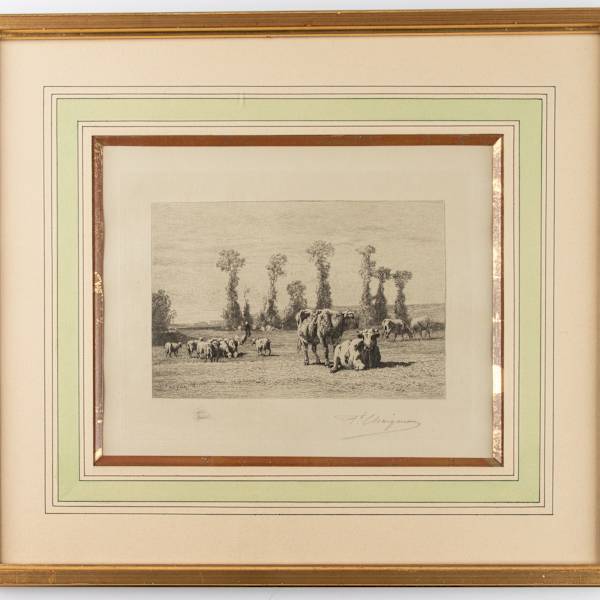 Landscape with Cows by Jean-Ferdinand Chaigneau, Image 3.