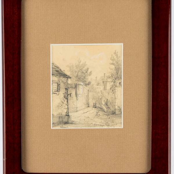 Village Scene by Theodore Caruelle d'Aligny, Image 3.