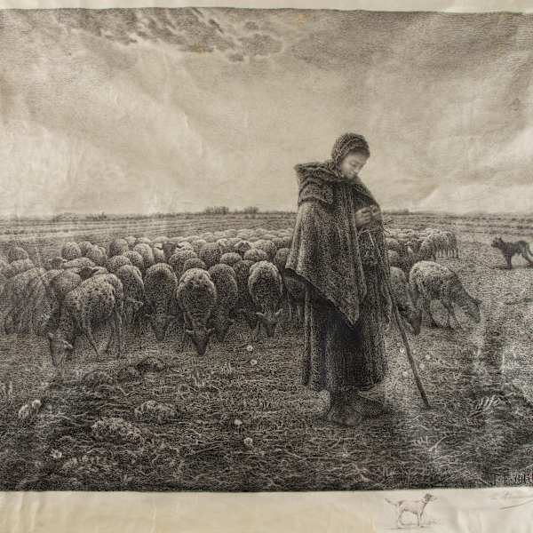 La Bergere (A Shepherdess) by Benjamin Louis Auguste Damman, Image 2.
