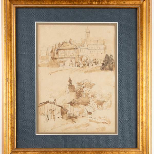 Two Village Scenes by Leon Richet, Image 3.