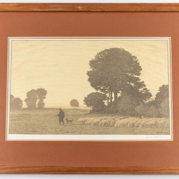 Hirte mit Schafherde (Shepherd and Flock) by Hans Richard von Volkmann, Image 3.
