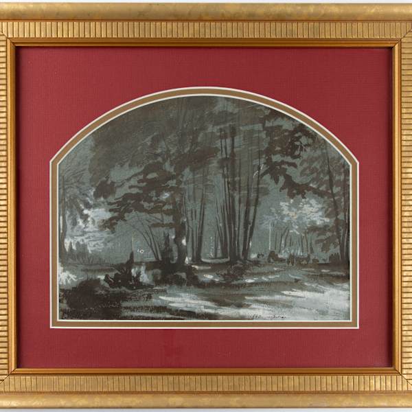 Vue de sous bois, Fontainebleau (View of the Undergrowth in a Forest, Fontainebleau) by Eugene Viollet-le-Duc, Image 2.