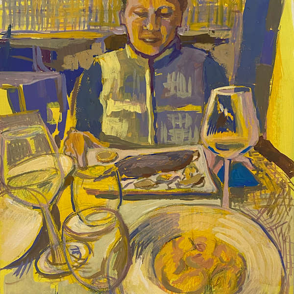 Eileen with Fish in Venice by Elizabeth de Bethune, Image 1.