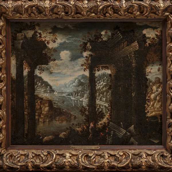 “Capriccio of a Seaport” by Tobias Verhaecht (Belgian, 1561-1631), Image 1.