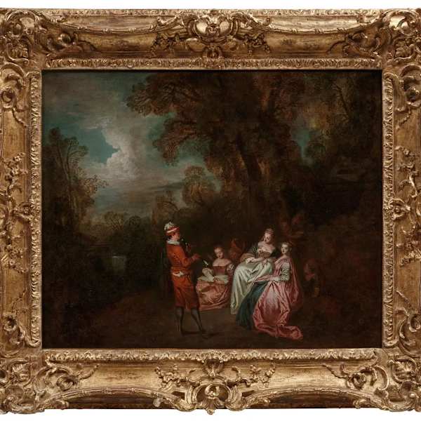 "Le Jouer du Flageolet" by Jean-Antoine Watteau, Image 1.
