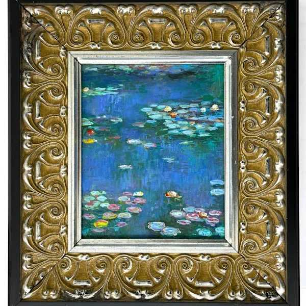 "Water Lilies" Claude Monet Oil on Paper / Seal of Paris Lily by Claude Monet, Image 18.
