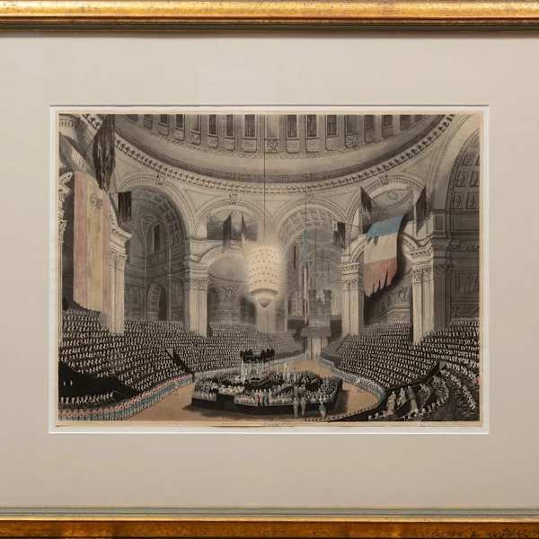 "Funeral Ceremony of Admiral Lord Nelson St Paul's Cathedral" Hand Colored Engravings by C.A. Pugin, F.C. Lewis (Engraver), Image 2.