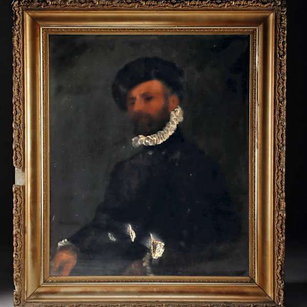 "Portrait of a Man Holding a Letter" or L'Avvocato (The Advocate)" by After Giovanni Giovanni Battista Moroni (Italian, 1520-1578), Image 1.