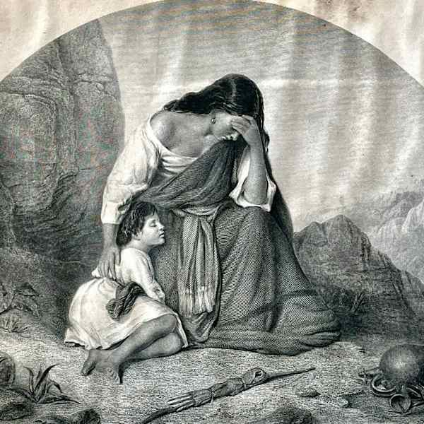 “ Hagar and Ishmael” by Joseph Clark (1834-1926 English), Image 1.