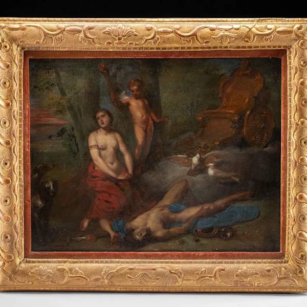 "Venus, Adonis and Cherub" by Gerard De Lairesse (Belgian, 1641-1711), Image 2.