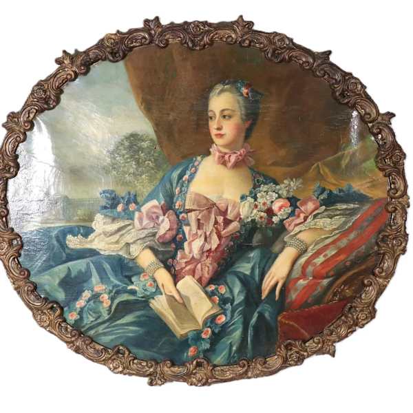 "PORTRAIT OF MADAME DE PAMPADOUR" by FRANCOIS BOUCHER after, Image 1.