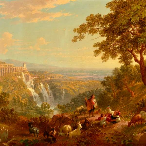 Ruins of the Villa of Maecenas, seen from the olive groves, Tivoli by Penry Williams (British, 1802-1885), Image 1.