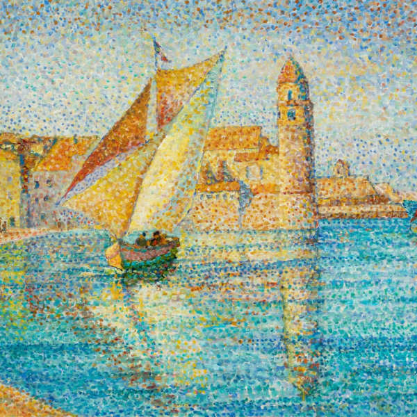 “Le port de Collioure” by Yvonne Canu French 1921-2007, Image 16.