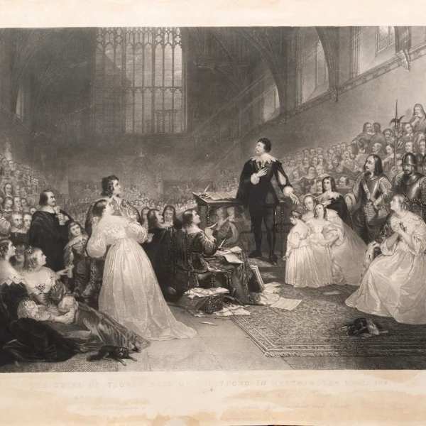 "The Trial of Thomas Earl of Strafford in Westminster Hall 1641" by James Scott (British, 1809-1899, Image 2.