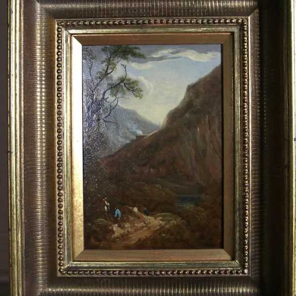 “Travelers along a Roadside in the Mountains” by Thomas Barker of Bath, Image 1.