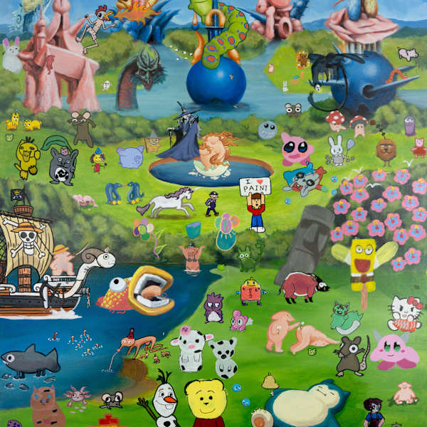 Gobert's Garden of Gurthy Delights by Clarissa Arechiga, Eva Marie Barton, Mikayla Beasley, Jacob Broughton, Reyna Camarillo-Gusimat, Nathan Chuey, P.A.I.N.T. Studio Collaboration, Samantha Giannini, Nikolas Heitz-Arruda, Emilio Isidro, Jordan Lyons-Lau, Rhys Nguyen, Nicole Pluta, Julian Ruiz, Carolena Samayoa, Amanda Tecson, Avalon Traser, Erika Vega, Lucas Walker, Mary Wright, Ethan Leighton, Paul Pulizzano, Image 1.