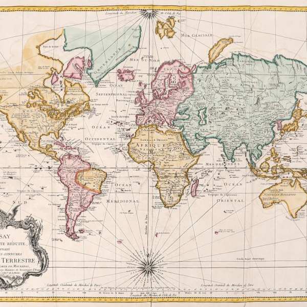 The Known Parts of the Globe, Paris by Jacques Nicolas Bellin, Image 1.