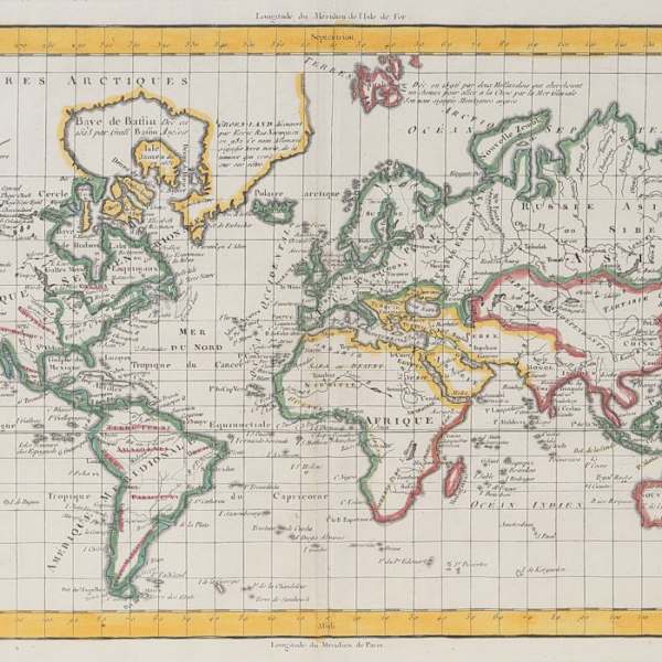 World map, Paris by Charles François Delamarche, Image 1.