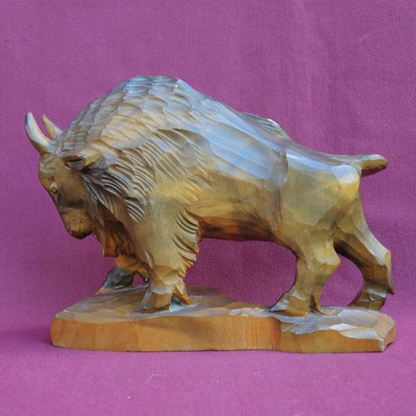 Hand-Carved Bison Soviet Ukraine by Demenchuk, Image 6.