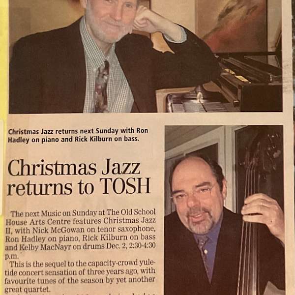 Christmas Jazz returns to TOSH by Ron Hadley, Rick Kilburn, Kelby MacNayr, Nick McGowan, Image 1.