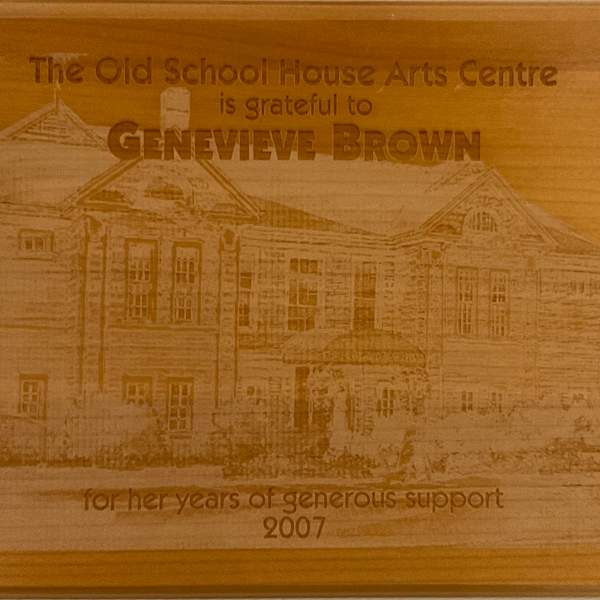 Donation Plaque - Genevieve Brown by Genevieve Brown, Image 1.