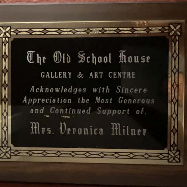 Acknowledgement Plaque - Veronica Milner by Veronica Milner, Image 1.