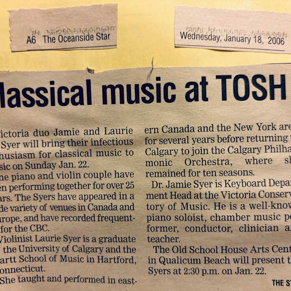 Classical music at TOSH/ Music on Sunday, January 2006 by Jamie Syer, Laurie Syer, Image 2.