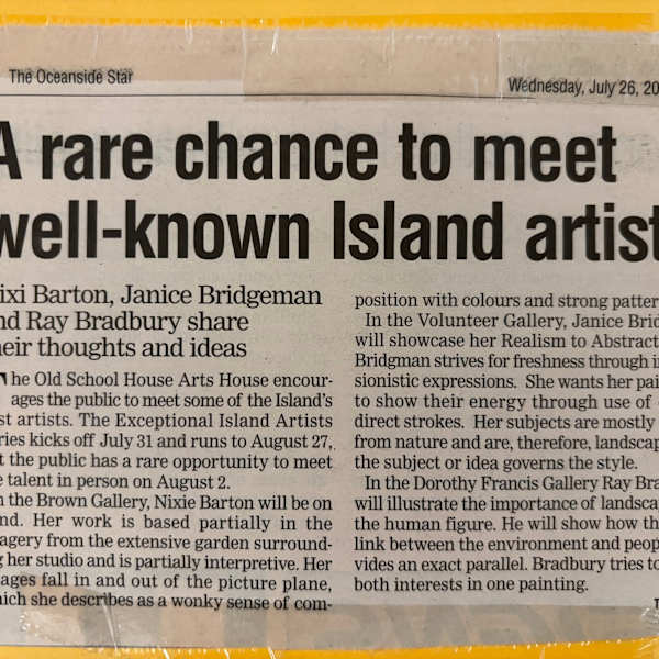 A rare chance to meet well-known Island artists by Ray Bradbury, Janice Bridgeman, Nixi Barton, Image 1.