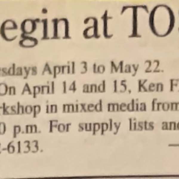 Spring art classes begin at TOSH by Peggy Burkosky, ken flett, Image 1.