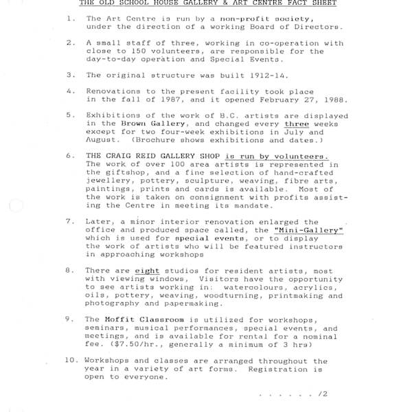 1992 Fact Sheet by Faye Smith, Larry Stubbins, Image 1.