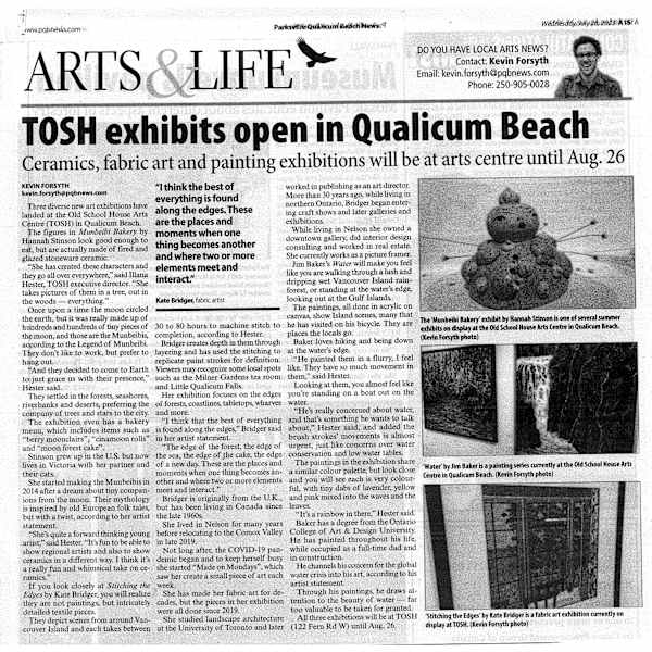 TOSH exhibits open in Qualicum BEach by Kevin Forsyth, Hannah Stinson, Illana Hestor, Kate Bridger, Jim Baker, Image 1.