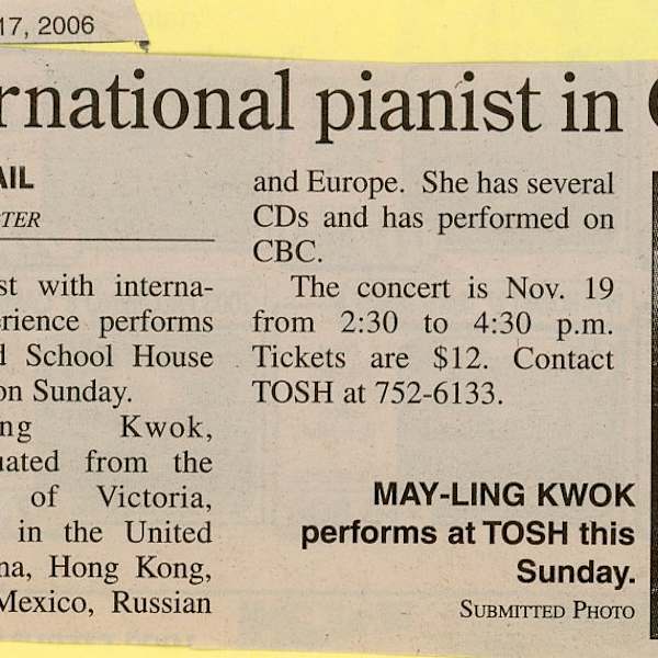 International Pianist in Qualicum - 2006 by May-Ling Kwok, Image 1.