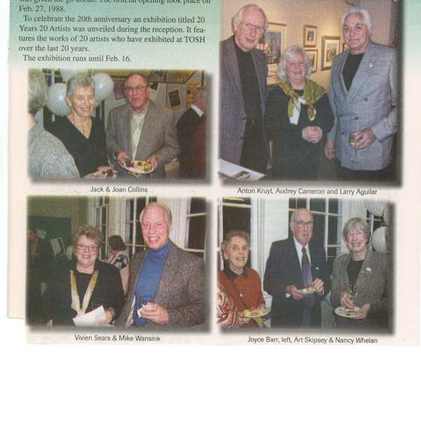 TOSH Celebrates 20 years by Larry Aquilar, Joyce Barr, Audrey Cameron, Hugh Carter, Jack Collins, Al Grier, Anton Kruyt, Jason Marlow, Perry Perry, Greg Sabo, Art Skipsey, Lenore Hellum, Joan Collins, Vivian Sears, Nancy Whelan, Image 1.
