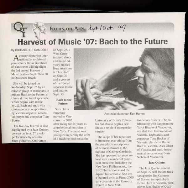 Harvest of Music '07: Bach to the Future by Tony Booker, Jim Cameron, Sara Davis Buechner, Ron Hadley, Ken Hamm, Bruce Hurn, Rick Kilburn, Kelby MacNayr, Alex Olson, Rainer Roth, Boris Sichon, Joey Smith, Yayoi Hirano, Kim Greenwood, Patricia Kostek, Rob Hunter, Daniel Tones, Kirk McNally, Toshiya Mizukawa, Nahoko Ohata, Image 1.