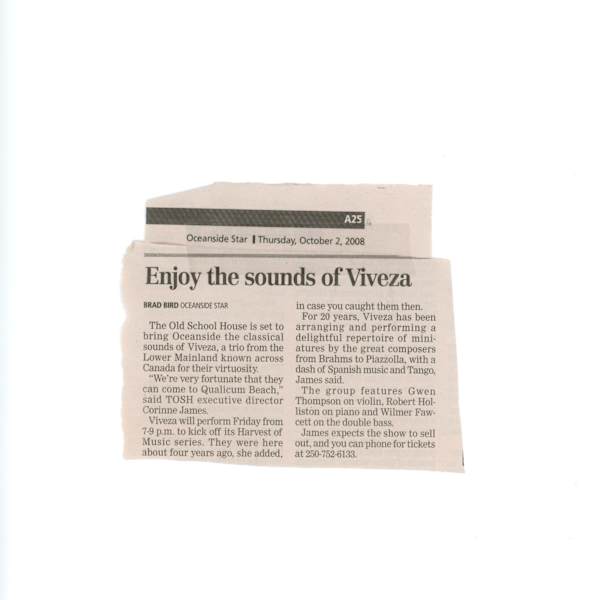 Enjoy the sounds of Viveza by Gwen Thompson, Robert Holliston, Wilmer Fawcett, Image 1.