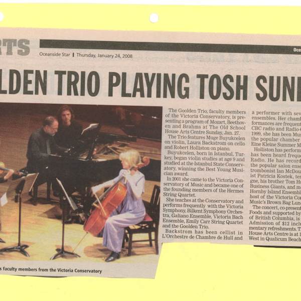 Goolden Trio Playing TOSH on Sunday by Laura Backstrom, Robert Holliston, Goolden Trio, Muge Buyukcelen, Image 1.