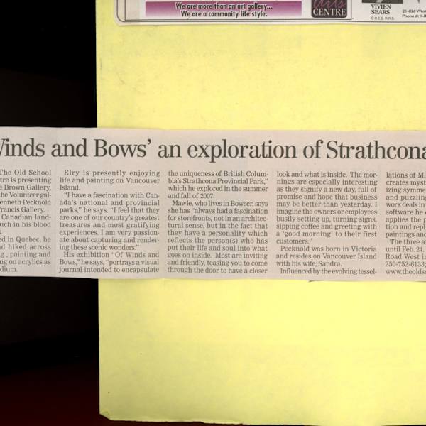 "Of Winds and Bows" an exploration of Strathcona Park by Elry Maze, Cindy Mawle, Lynn Kenneth Pecknold, Image 1.