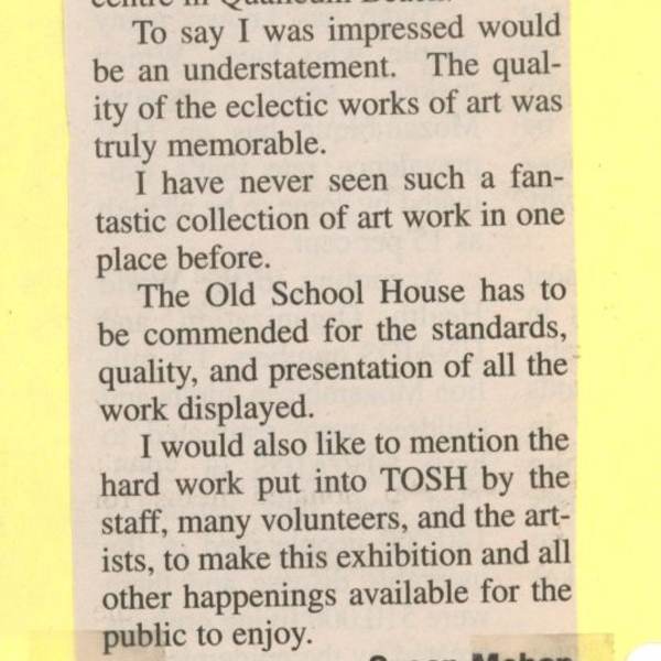 TOSH exhibit one of best ever by Susan Mohan, Image 1.