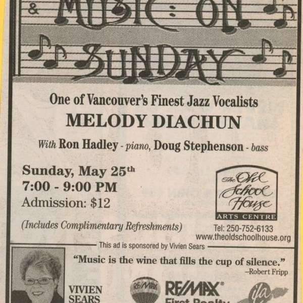 Music on Sunday - May 25, 2008 by Melody Diachun, Doug Stephenson, Oliver Gannon, Sheila Jordan, Michel Donato, P.J. Perry, Dave Restivo, Bob Murphy, Ron Hadley, Image 1.