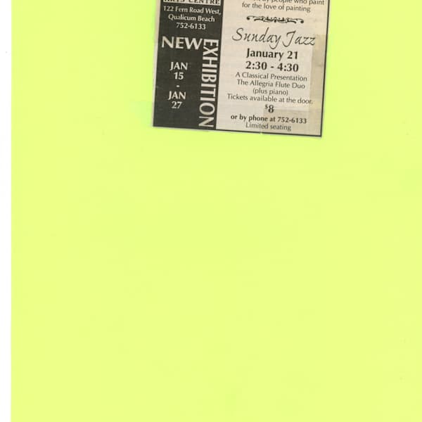 New Exhibition - Sunday Painters - Sunday Jazz - 2008 by The Allegria Flute Duo, Image 1.