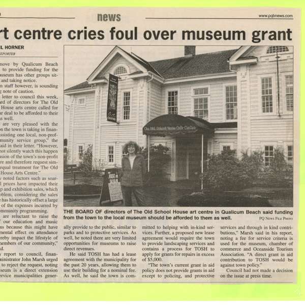 Art centre cries foul over museum grant by Neil Horner, John Marsh, Image 2.