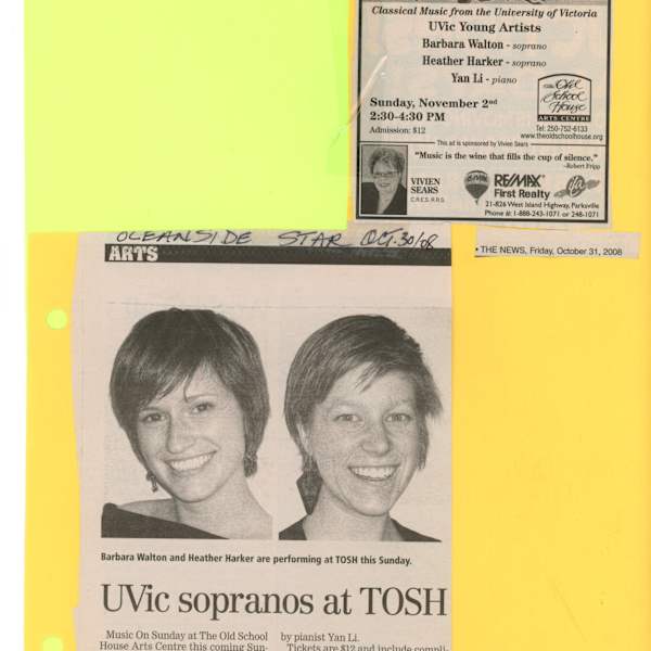 UVIC Sopranos at TOSH - 2008 by Barbara Walton, Heather Harker, Yan Li, Image 1.