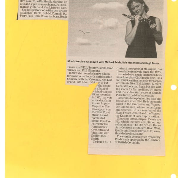 Music on Sunday - Monik Nordine - 2008 by Pat Coleman, Ken Lister, Monik Nordine, Image 1.