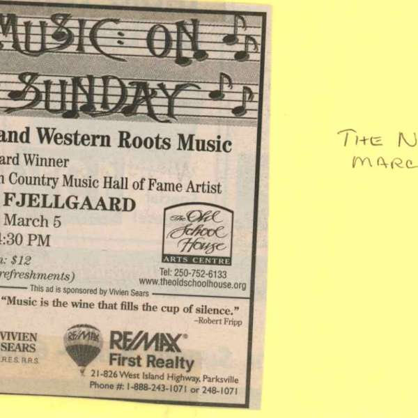 Music on Sunday - Folk and Western Roots Music by Gary Fjellgaard, Image 1.
