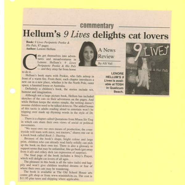Hellum's 9 Lives delights cat lovers by Lenore Hellum, Image 1.