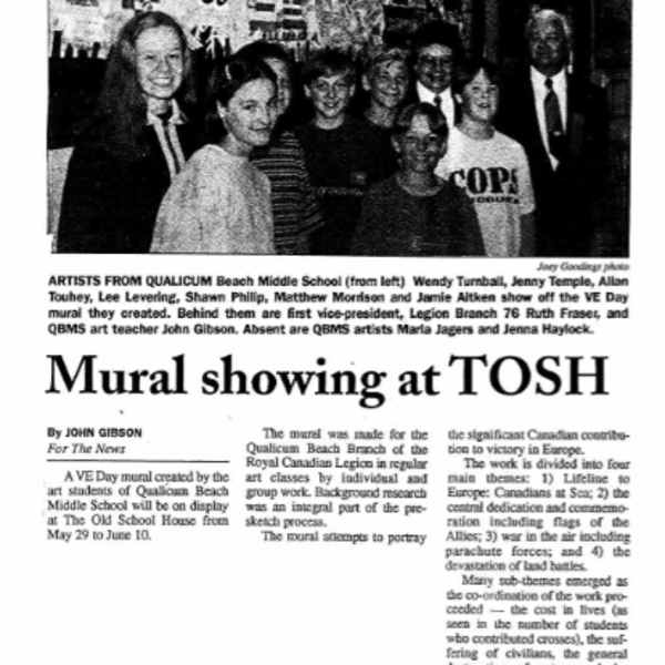 Mural showing at TOSH by Wendy Turnball, Jenny Temple, Allan Touhey, Lee Levering, Shawn Phillip, Matthew Morrison, Jamie Aitken, Ruth Fraser, John Gibson, Marla Jagers, Jenna Haylock, Image 2.